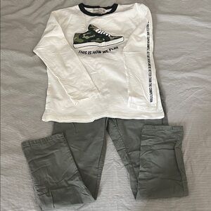 Zara Kids Matching Set - White and Green